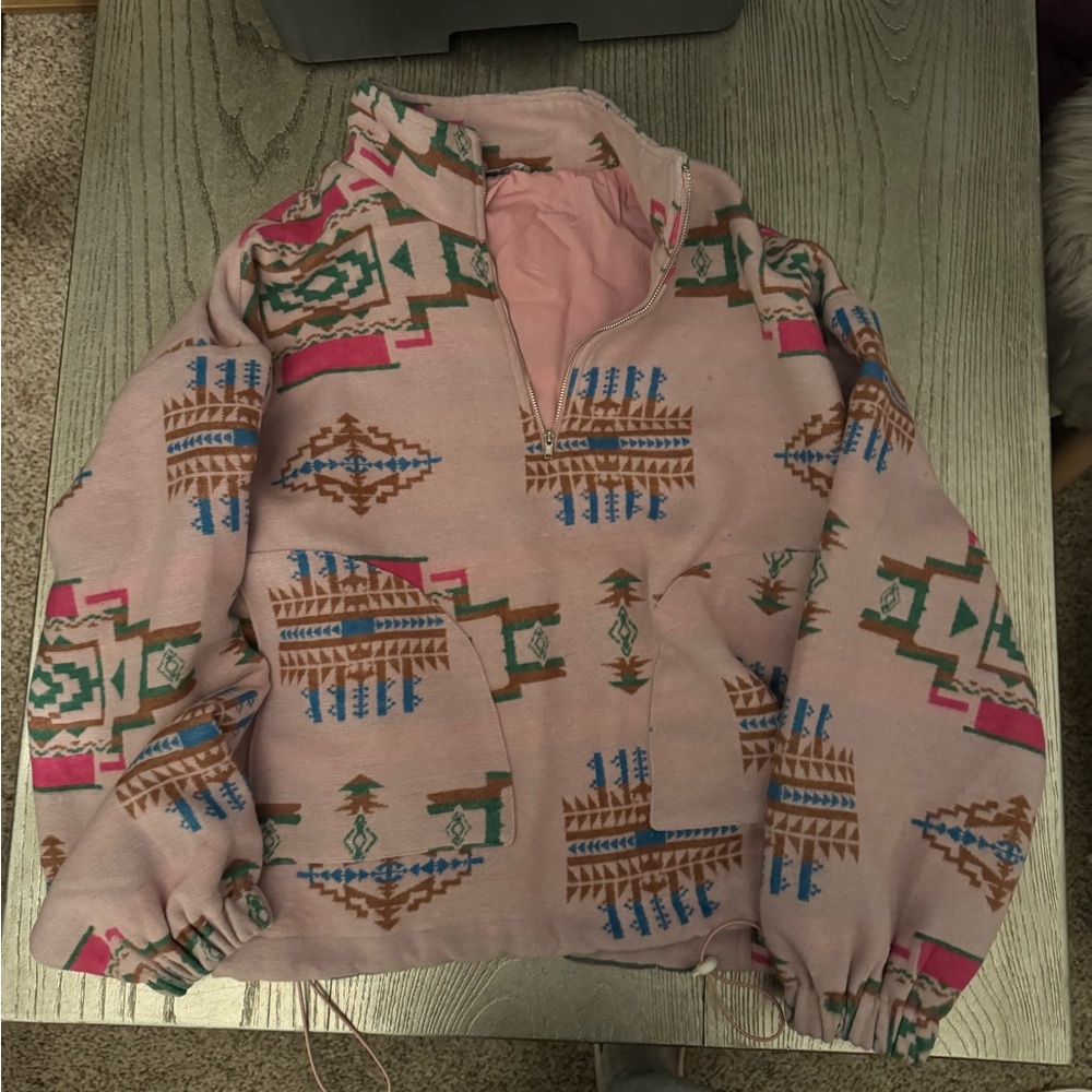 Pink Patterned Pullover Jacket - image 2